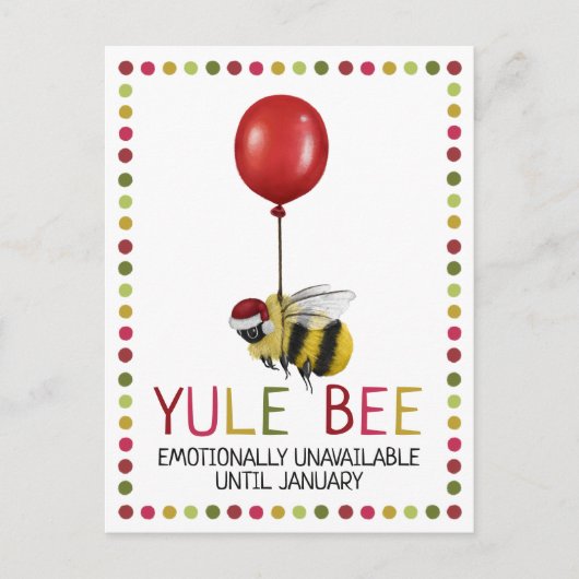 1月おもしろいのクリスマスまでユール（キリスト降誕祭）ビー利用不可 シーズンポストカード (正面)
