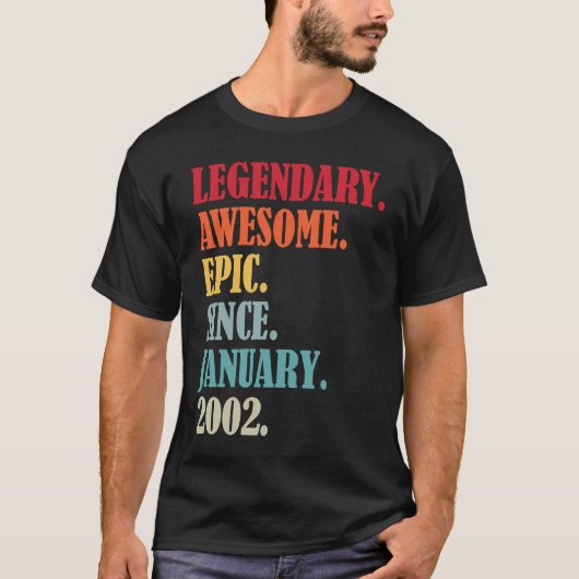 1月から21歳の誕生日の伝説的素晴らし叙事詩 Tシャツ (正面)