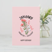 1月かわいらし誕生月花誕生日カード (スタンド正面)