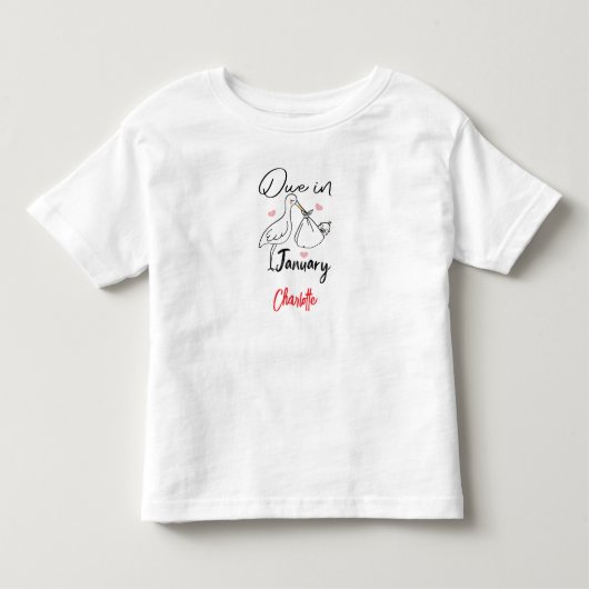 1月にキュートなスワンズ運A新生児 トドラーTシャツ (正面)