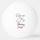 1月にキュートなスワンズ運A新生児 卓球ボール (裏面)