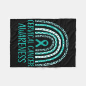 1月に我々衣服ティール（緑がかった色）と白色子宮頸がん フリースブランケット (正面(横))