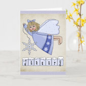 1月のエンジェル空白のグリーティングカード カード (黄色い花)