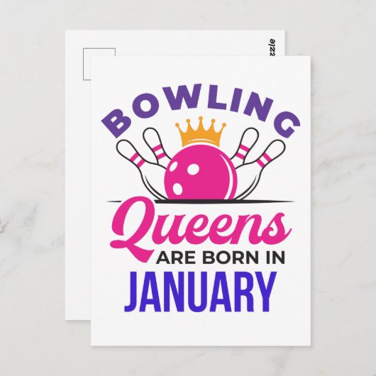 1月のボウリングクイーンはここに誕生 ポストカード (正面/裏面)