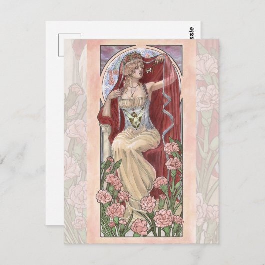 1月のレディアールヌーボー誕生石シリーズ ポストカード (正面/裏面)