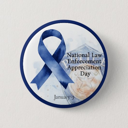 1月の全国法執行感謝日 缶バッジ (正面)