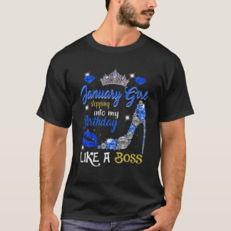 1月の女の子が私の誕生日ギフトに足を踏み入れ Tシャツ