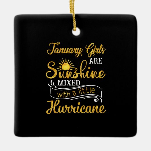 1月の女の子はサンシャインミックス小さなハリケーン セラミックオーナメント (正面)