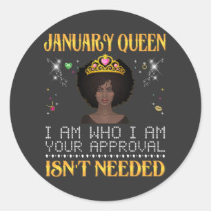 1月の女王iは私が君の承認を必要としない ラウンドシール