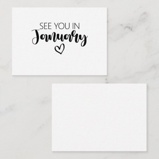 1月の妊娠の告知であなたに会う ノートカード (正面/裏面)