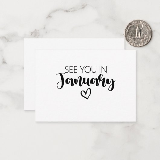 1月の妊娠の告知であなたに会う ノートカード (正面/裏面インサイチュ)