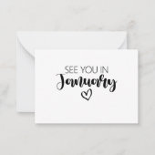 1月の妊娠の告知であなたに会う ノートカード (正面)