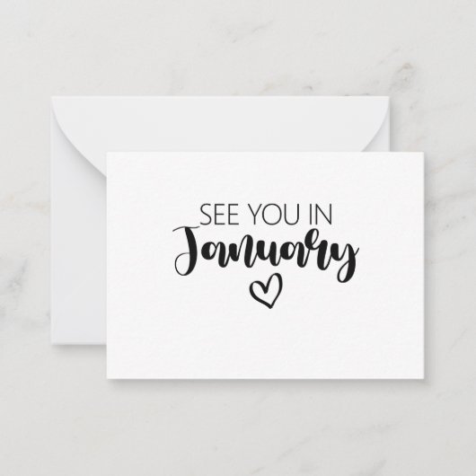 1月の妊娠の告知であなたに会う ノートカード (正面)