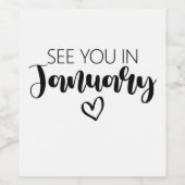 1月の妊娠の告知であなたに会う ワインラベル (シングルラベル)