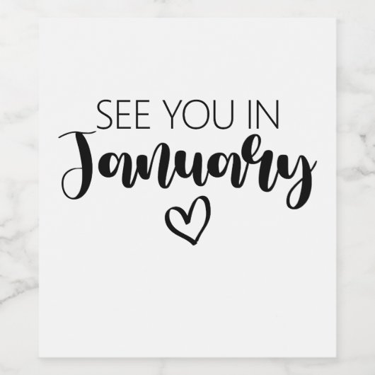 1月の妊娠の告知であなたに会う ワインラベル (シングルラベル)