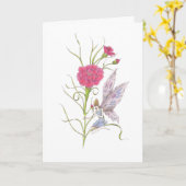 1月の妖精の誕生日 カード (黄色い花)