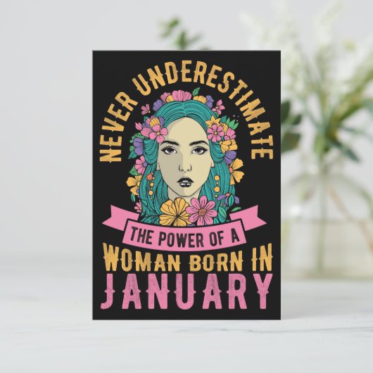 1月の妻のア生まれート力 サンキューカード (スタンド正面)