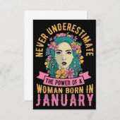 1月の妻のア生まれート力 サンキューカード (正面/裏面)