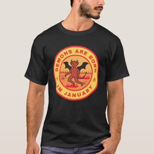 1月の悪魔の別デザイン Tシャツ (正面)