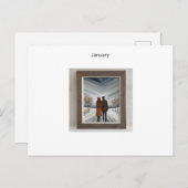 1月の日付の夜招待状 シーズンポストカード (正面/裏面)