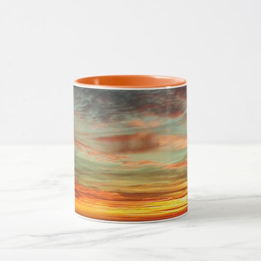 1月の日没の空のマグ マグカップ (中央)