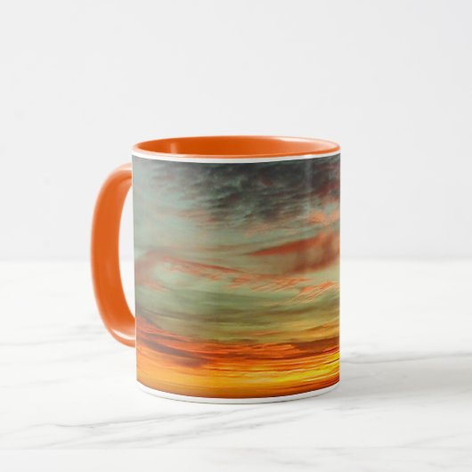 1月の日没の空のマグ マグカップ (正面左)