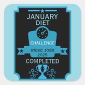 1月の減量祝い スクエアシール (正面)