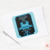 1月の減量祝い スクエアシール (封筒)