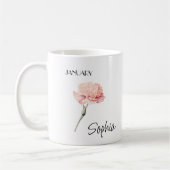 1月の花パーソナライズギフト コーヒーマグカップ (左)