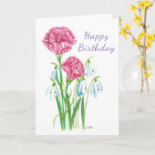 1月の誕生の花が付いている空白のな挨拶状 カード (黄色い花)