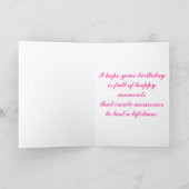 1月の誕生日のカーネーション カード (内部)