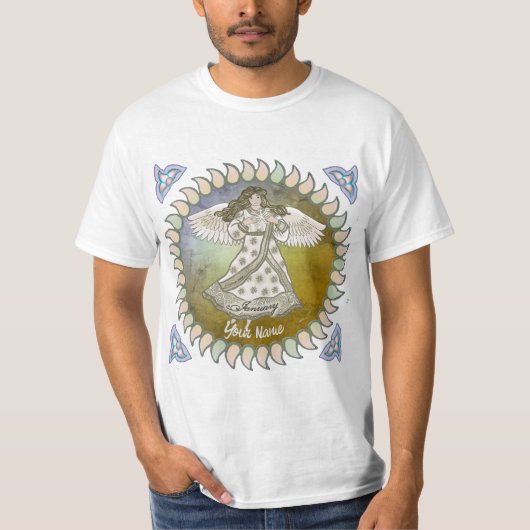 1月の誕生日のユリの天使 Tシャツ (正面)
