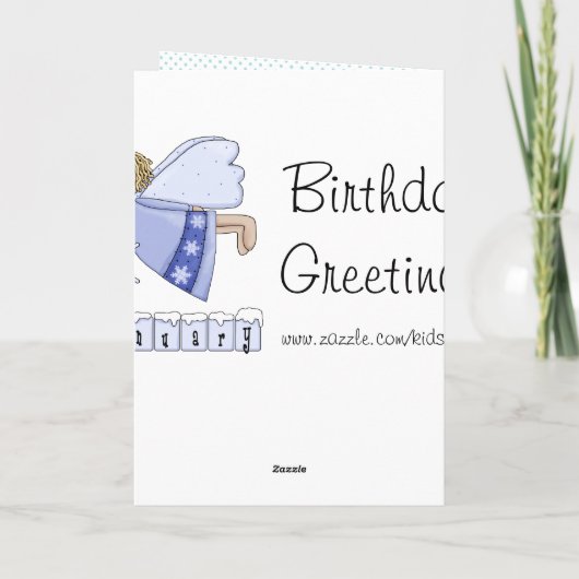 1月の誕生日の天使 カード (裏面)