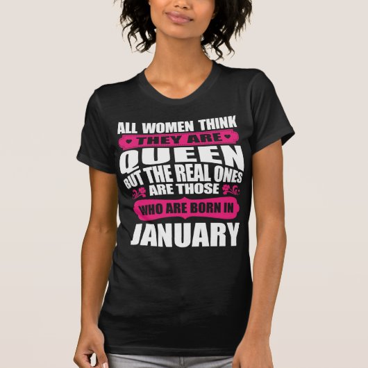 1月の誕生日の女性 Tシャツ (正面)