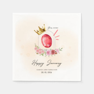 1月の誕生日パーティー用紙ナプキン スタンダードカクテルナプキン