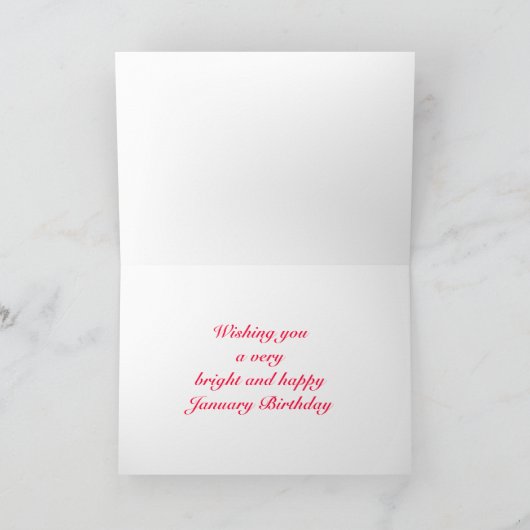 1月の誕生日冬の木場面 カード (内部)