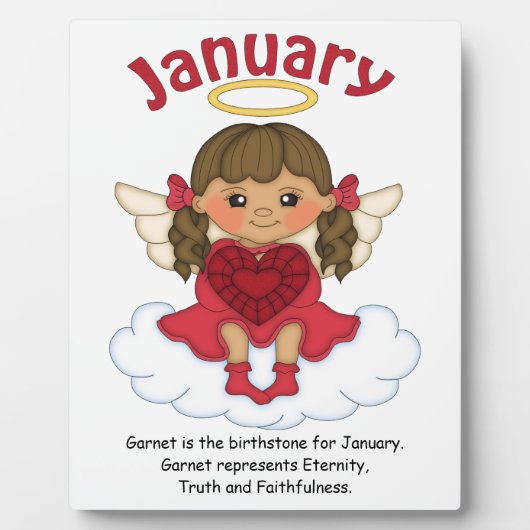 1月の誕生石エンジェルブルネットプラーク フォトプラーク (正面)