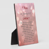 1月の誕生石ガーネットデザイン フォトプラーク (側面)