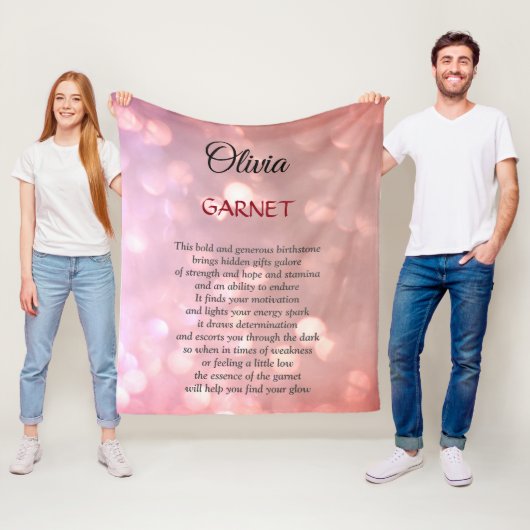 1月の誕生石ガーネットデザイン フリースブランケット (インサイチュ)