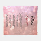 1月の誕生石ガーネットデザイン フリースブランケット (正面(横))