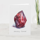 1月の誕生石ガーネットハッピーバースデーカード カード (正面)