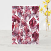 1月の誕生石ガーネット誕生日カード カード (黄色い花)