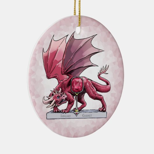 1月の誕生石ドラゴン – ガーネットオーナメント セラミックオーナメント (右)