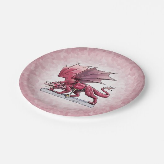 1月の誕生石ドラゴン:ガーネット紙プレート ペーパープレート (アングル)