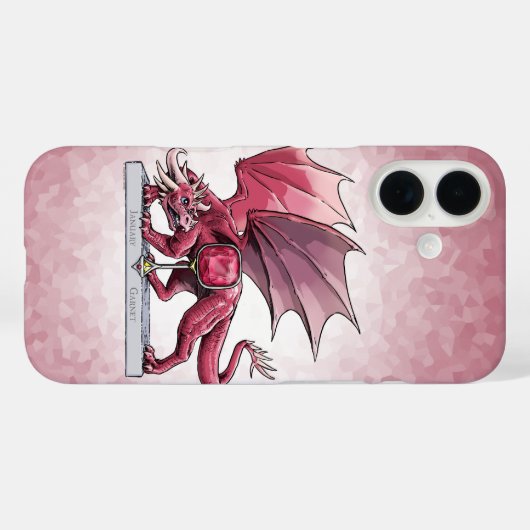 1月の誕生石ドラゴン – Garnet Case-Mate iPhon iPhoneケース (裏面 (横))