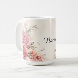 1月の誕生花ウォーターカラー コーヒーマグカップ