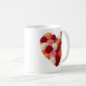 1月の誕生花カーネーションのハート コーヒーマグカップ (正面右)