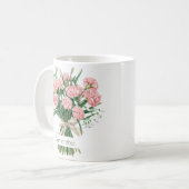 1月の誕生花マグ | ピンクのカーネーション コーヒーマグカップ (正面左)