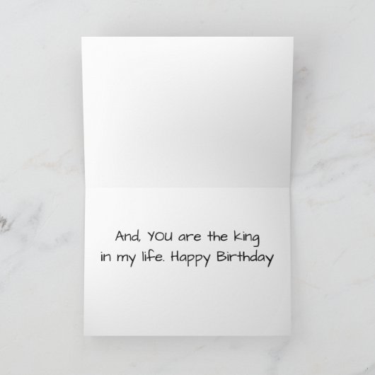 1月の「王様生まれへのハッピーバースデー」 カード (内部)