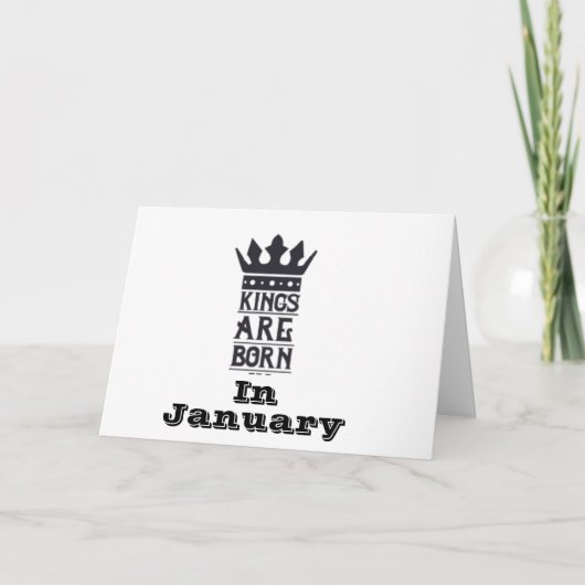 1月の「王様生まれへのハッピーバースデー」 カード (正面)